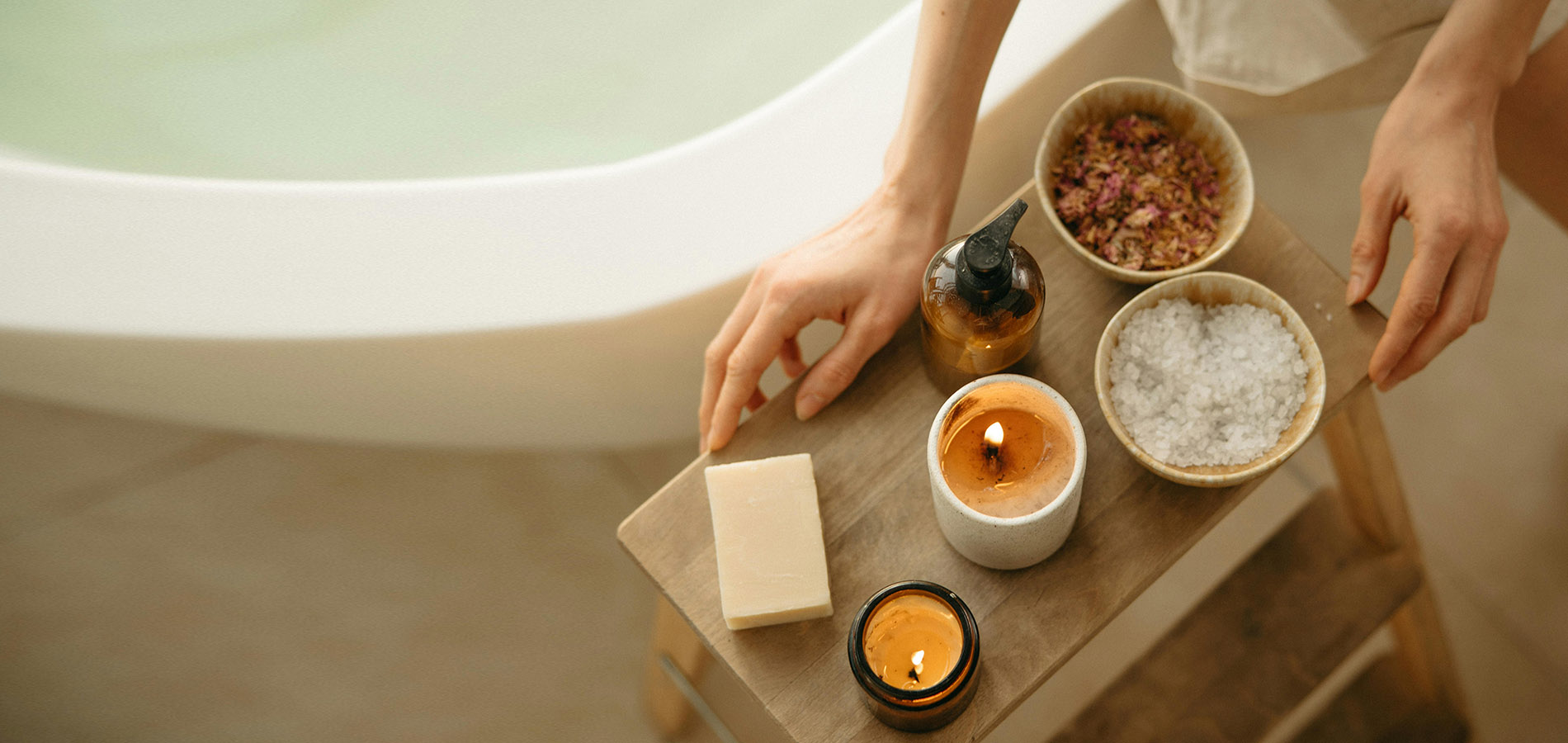 Bath and body self-care setup